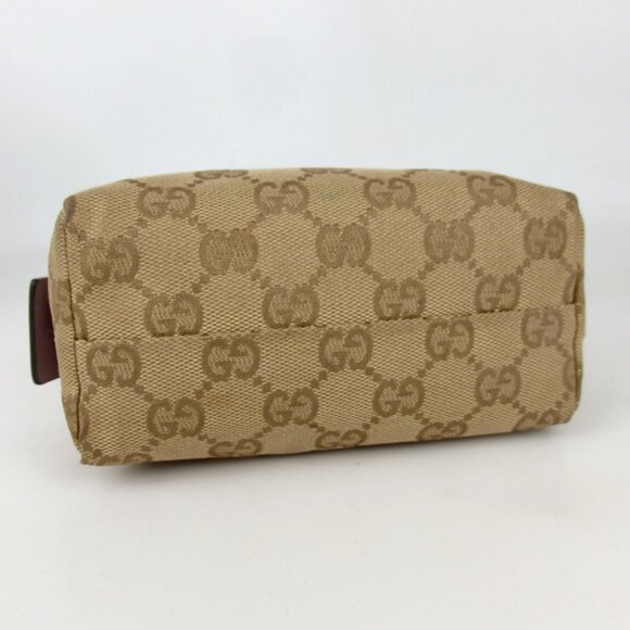 Authentic GUCCI 153228 2149 GG canvas Pouch canvas/leather [Used] - Picture 5 of 12